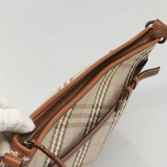 BURBERRY Nova Check Blue Label Shoulder Bag Canvas Beige - Picture 5 of 16